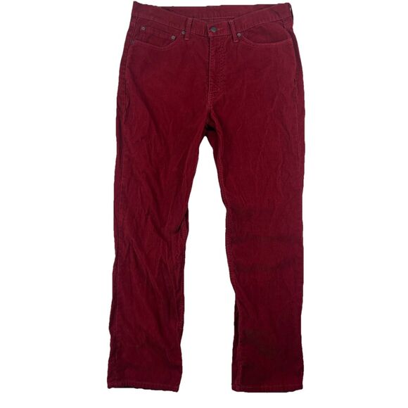 Levi’s Mens Red Corduroy Jeans 514 Size 36X32 Slim Straight Leg Casual Stylish‎ - Picture 1 of 5